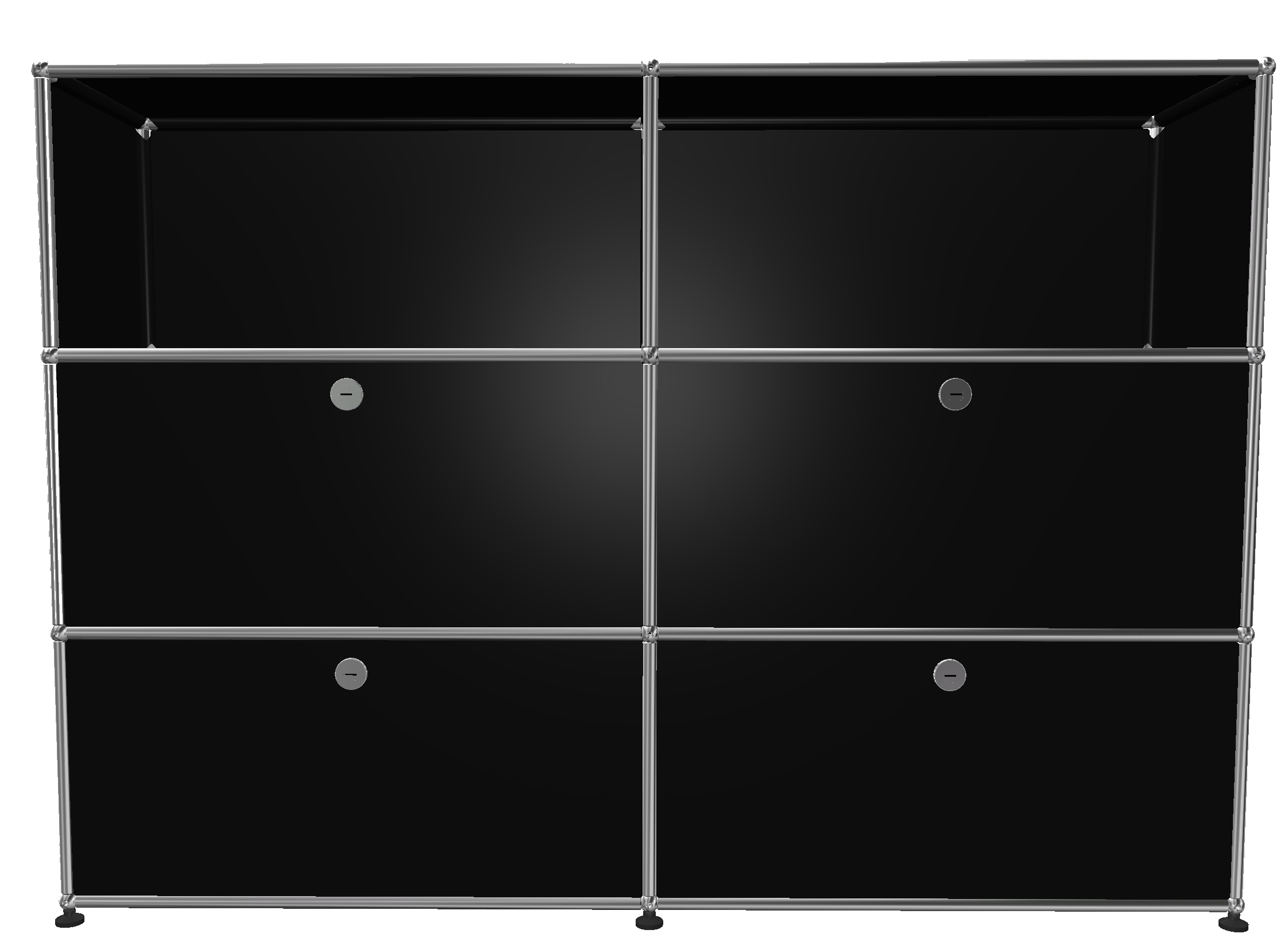 USM Haller Highboard 4 Klappen / 2 Offen Graphitschwarz - FAST DELIVERY