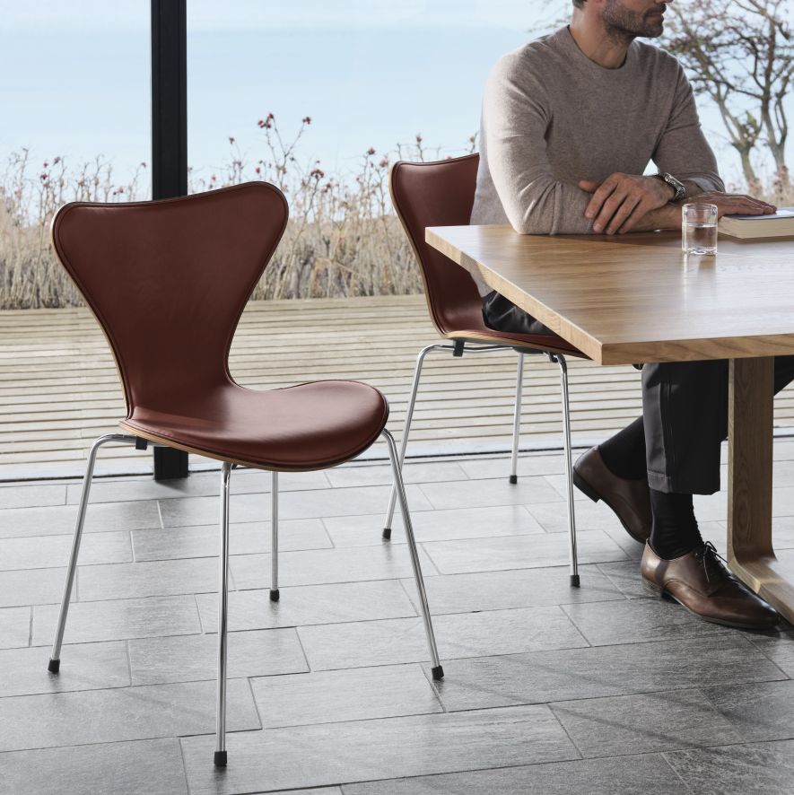 Siebener / Serie Stuhl 3107 Fritz Hansen Jubiläumsmodell