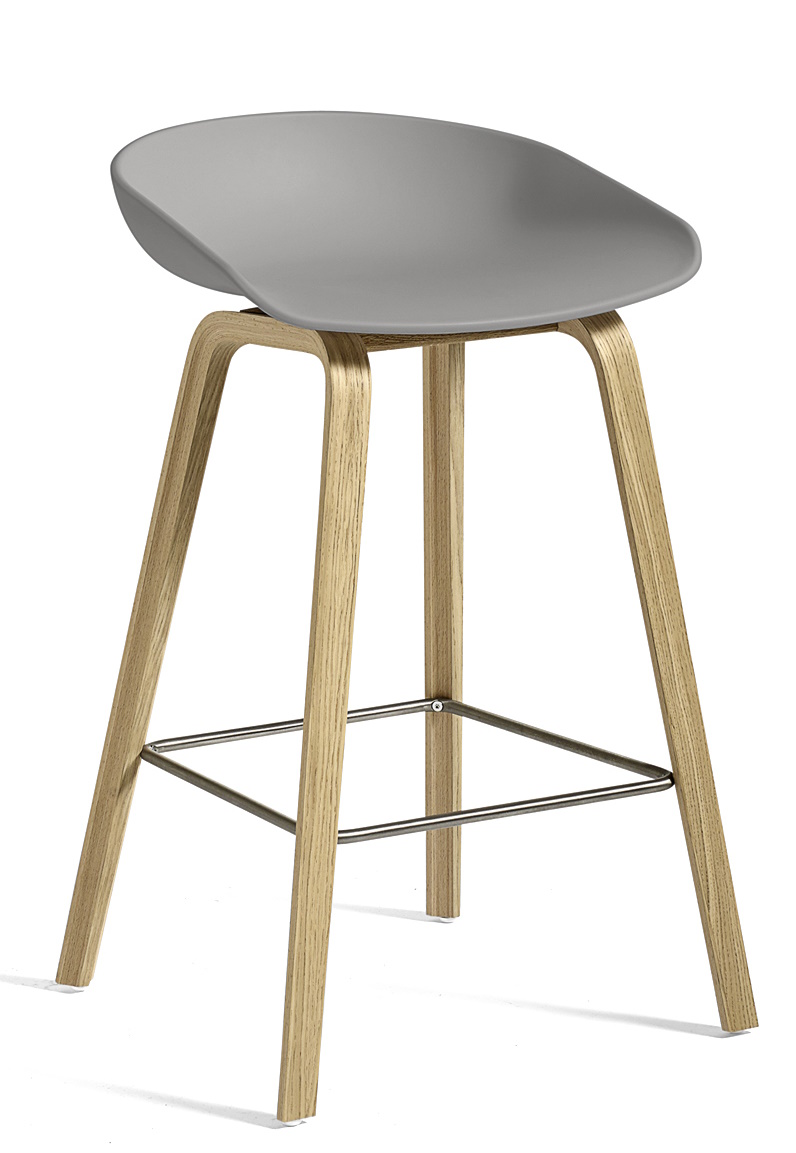 About a Stool AAS32 / AAS 32 Barhocker Niedrig Hay Concrete grey - wasserbasierter Lack