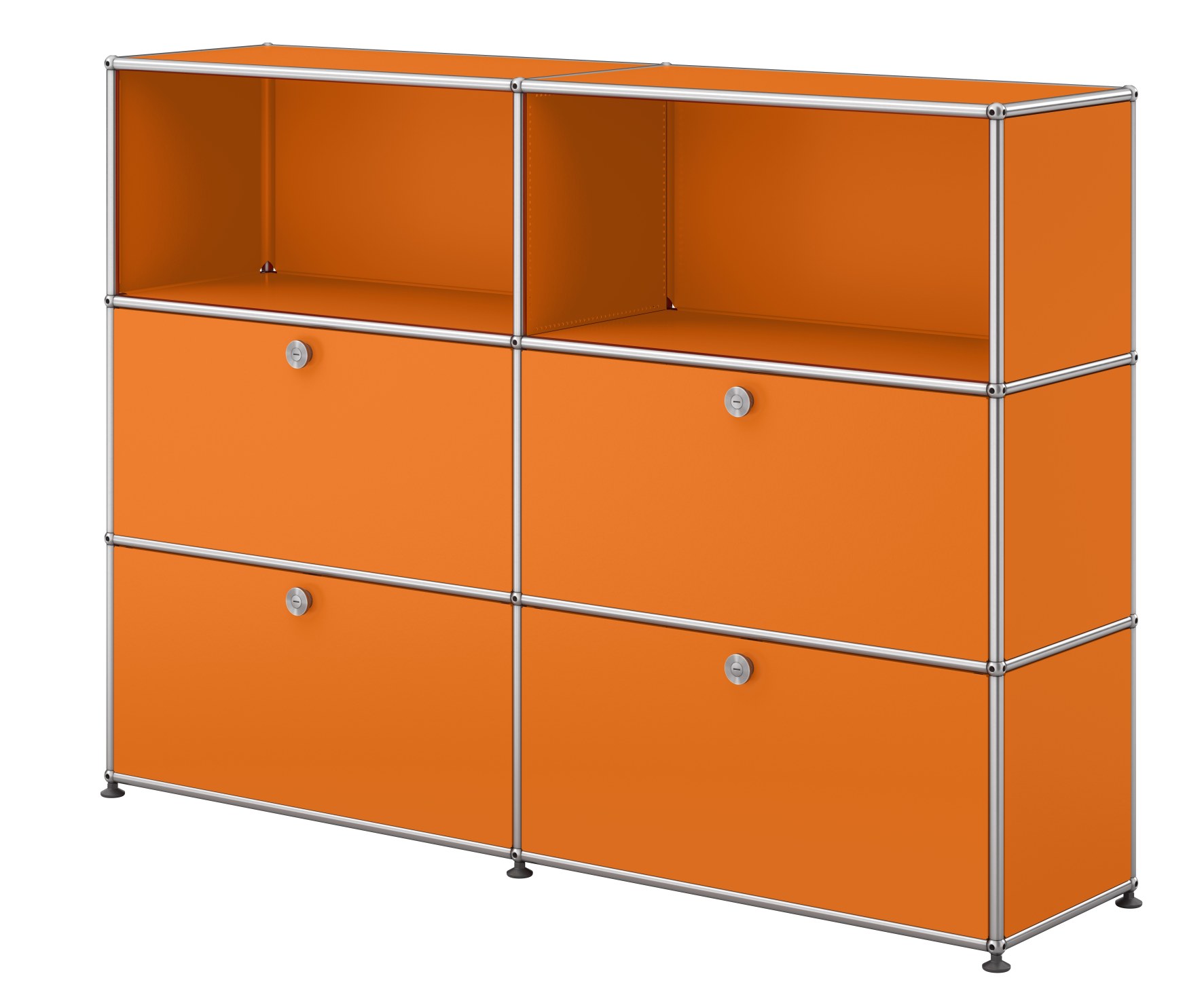 USM Haller Sideboard / Highboard mit 4 Klappen – QUICK SHIP reinorange