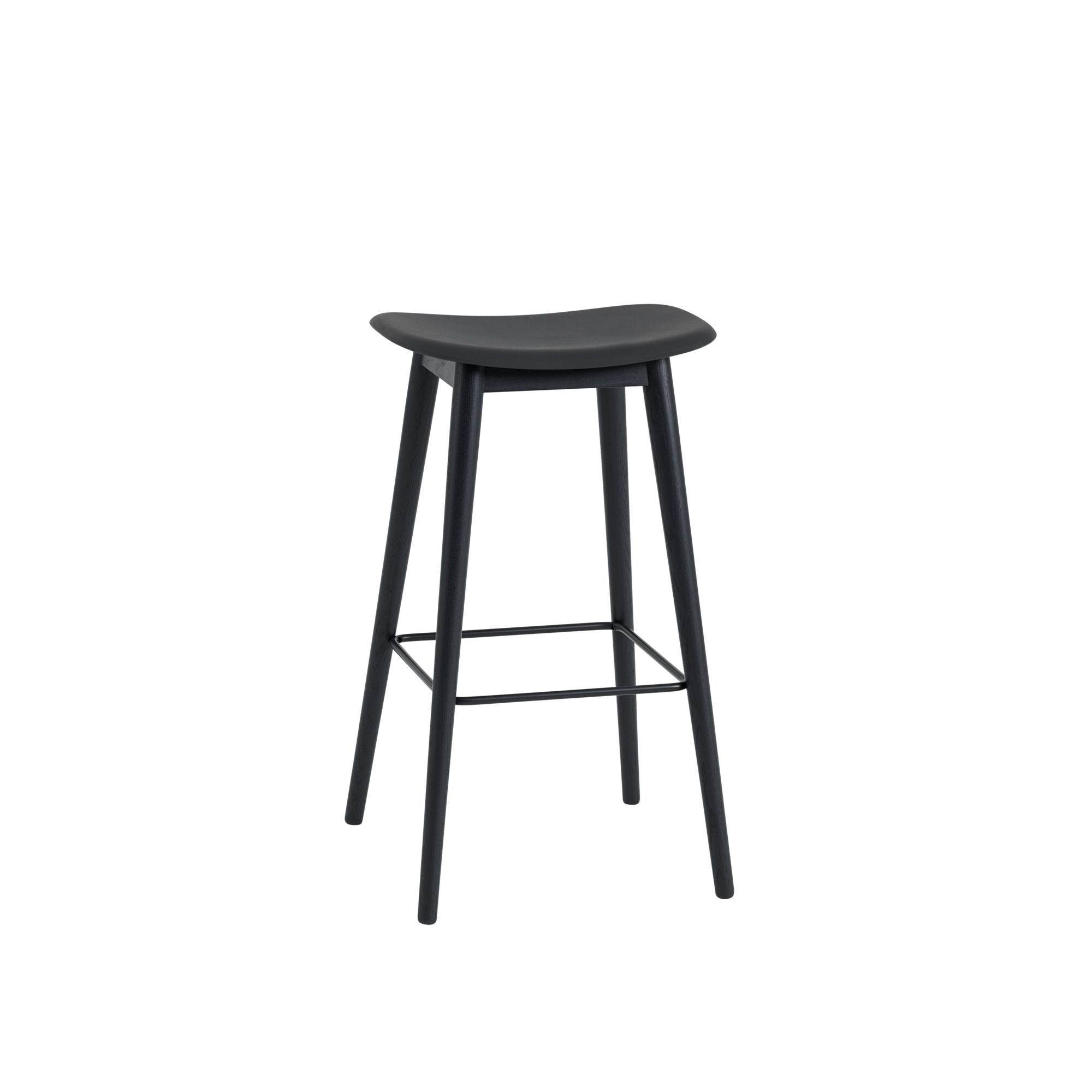 Fiber Bar Stool Barhocker 75 cm Schwarz Muuto