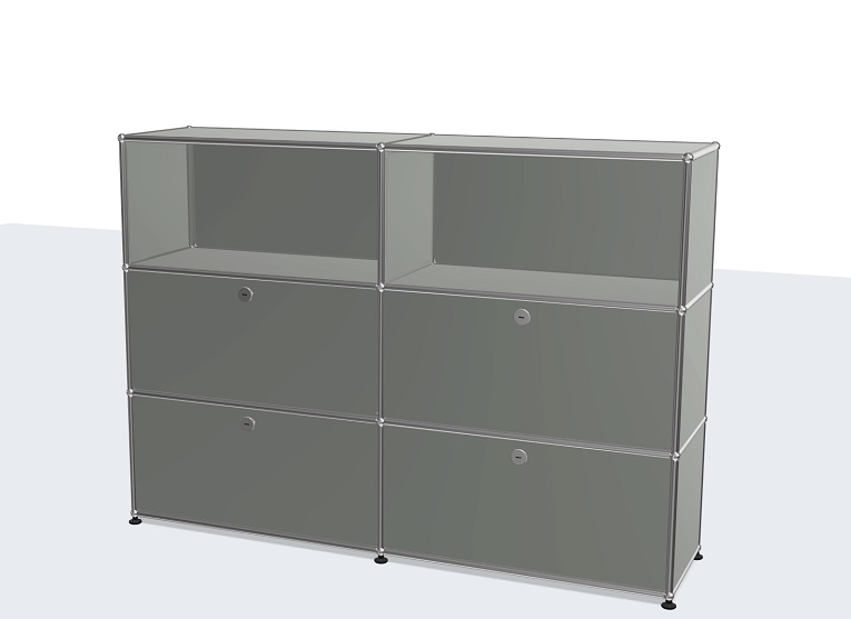 USM Haller Highboard mit 4 Klappen – QUICK SHIP - mittelgrau