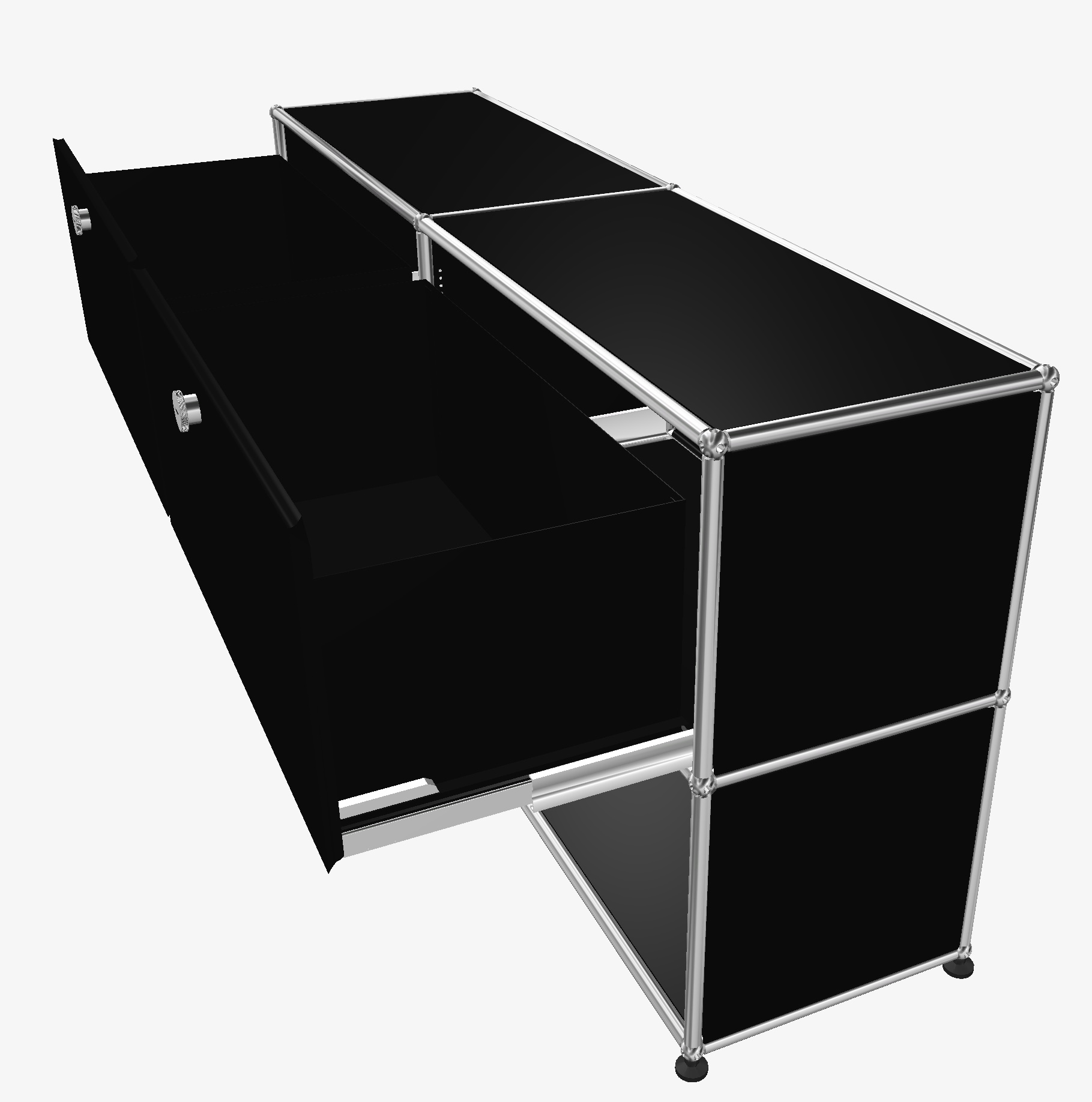 USM Haller Sideboard mit 2 Schubladen / 2 Offen Graphitschwarz FAST DELIVERY