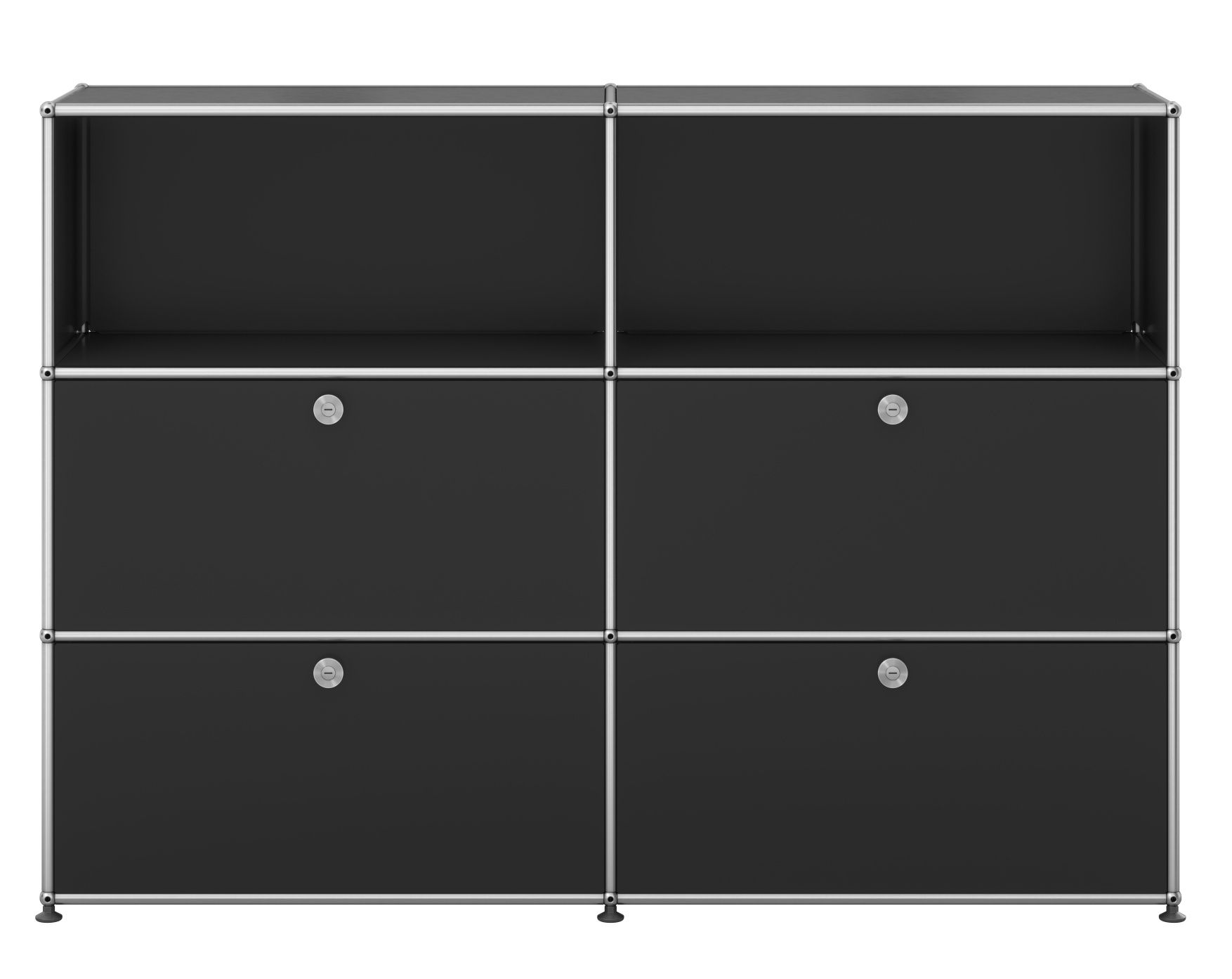 USM Haller Highboard 4 Klappen / 2 Offen Graphitschwarz - FAST DELIVERY