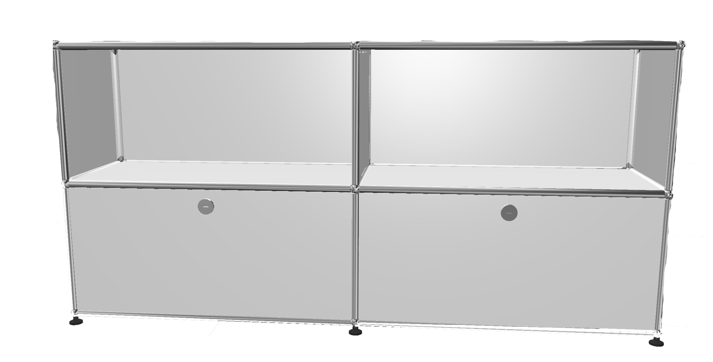 USM Haller Sideboard 2 Offen / 2 Klappen Reinweiß - FAST DELIVERY