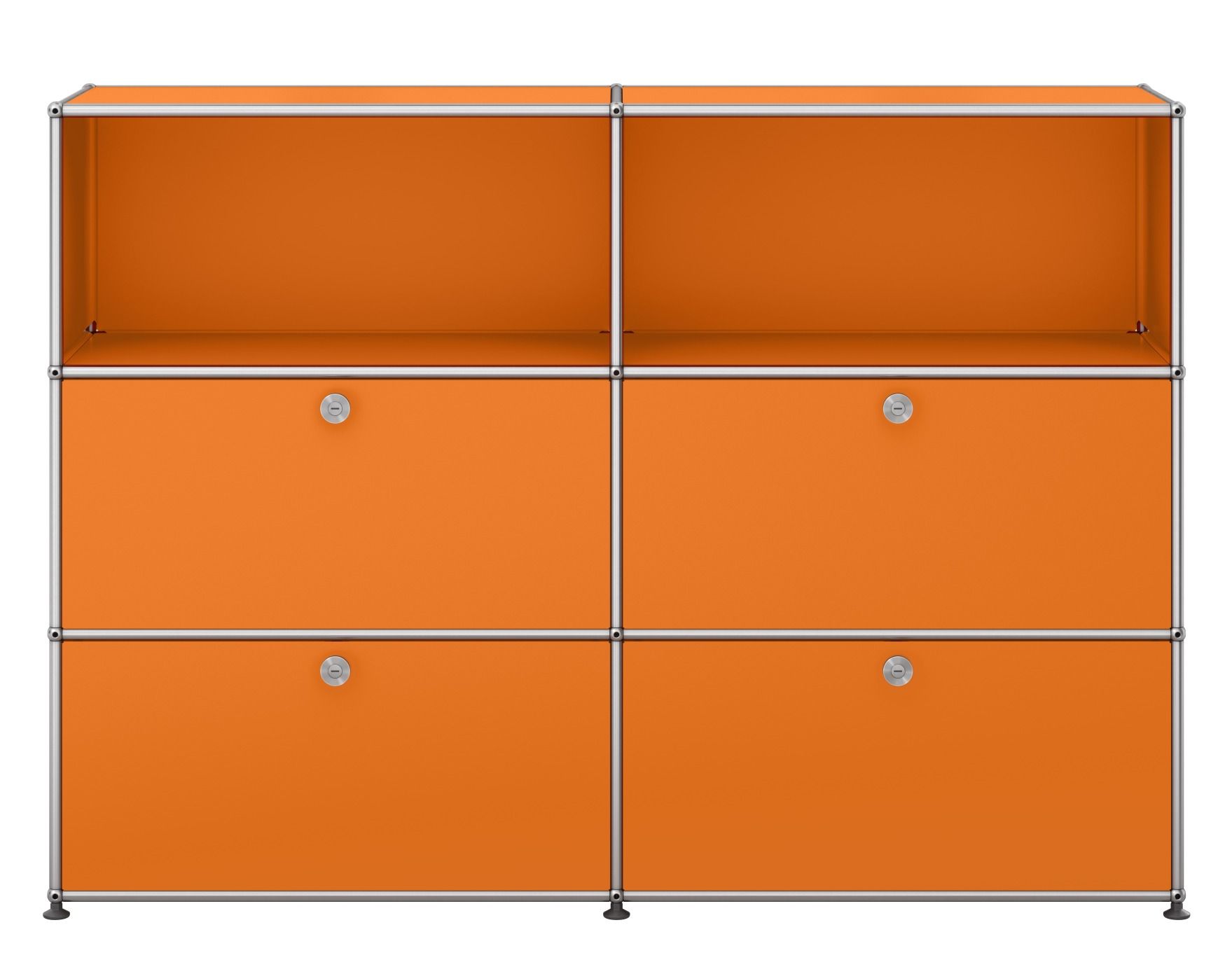 USM Haller Sideboard / Highboard mit 4 Klappen – QUICK SHIP reinorange