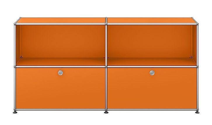 USM Haller Sideboard mit 2 Klappen – QUICK SHIP-reinorange