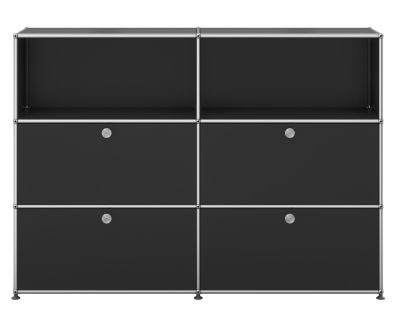 USM Haller Highboard 4 Klappen / 2 Offen Graphitschwarz - FAST DELIVERY