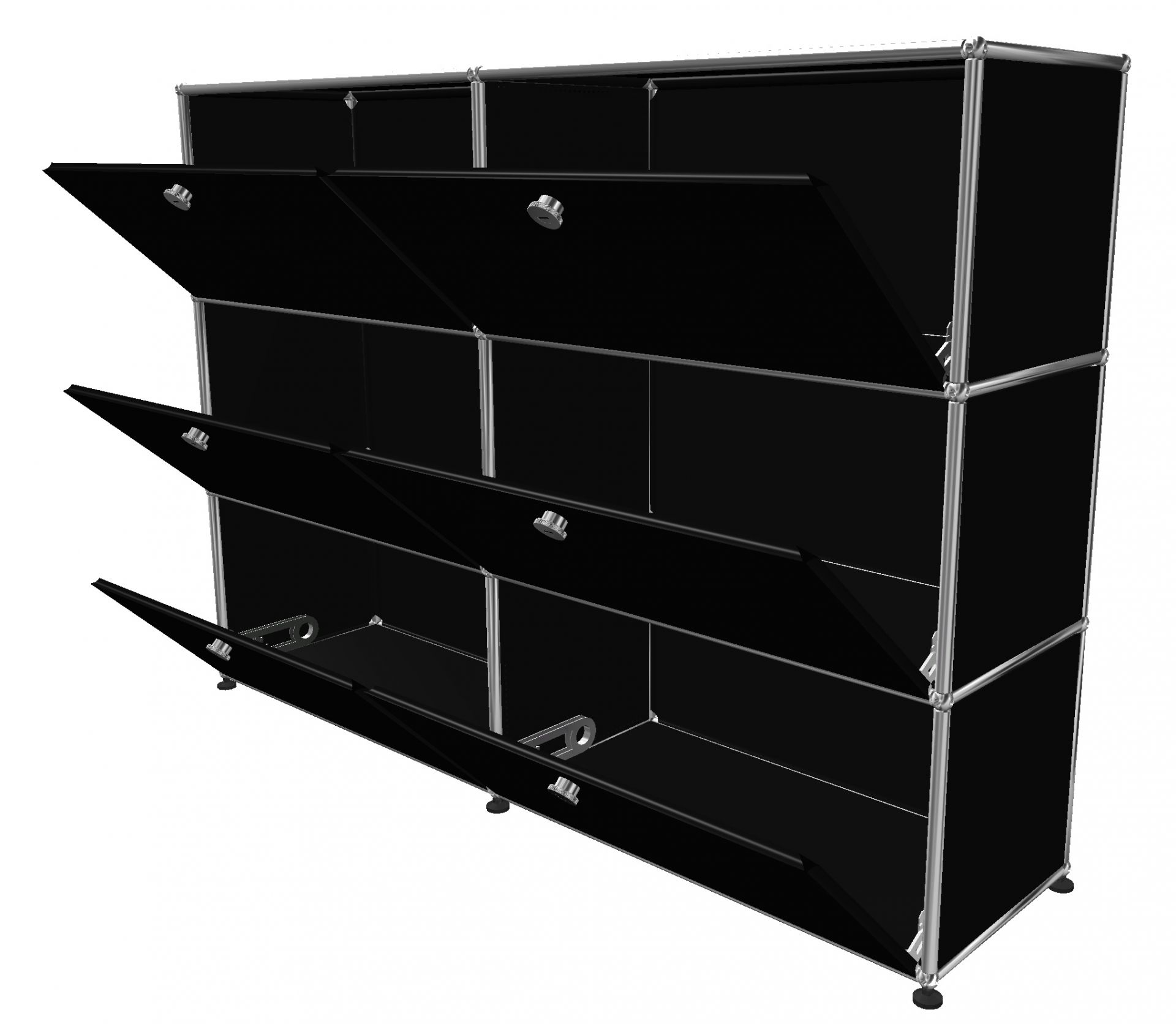 USM Haller Highboard 6 Klappen Graphitschwarz - FAST DELIVERY