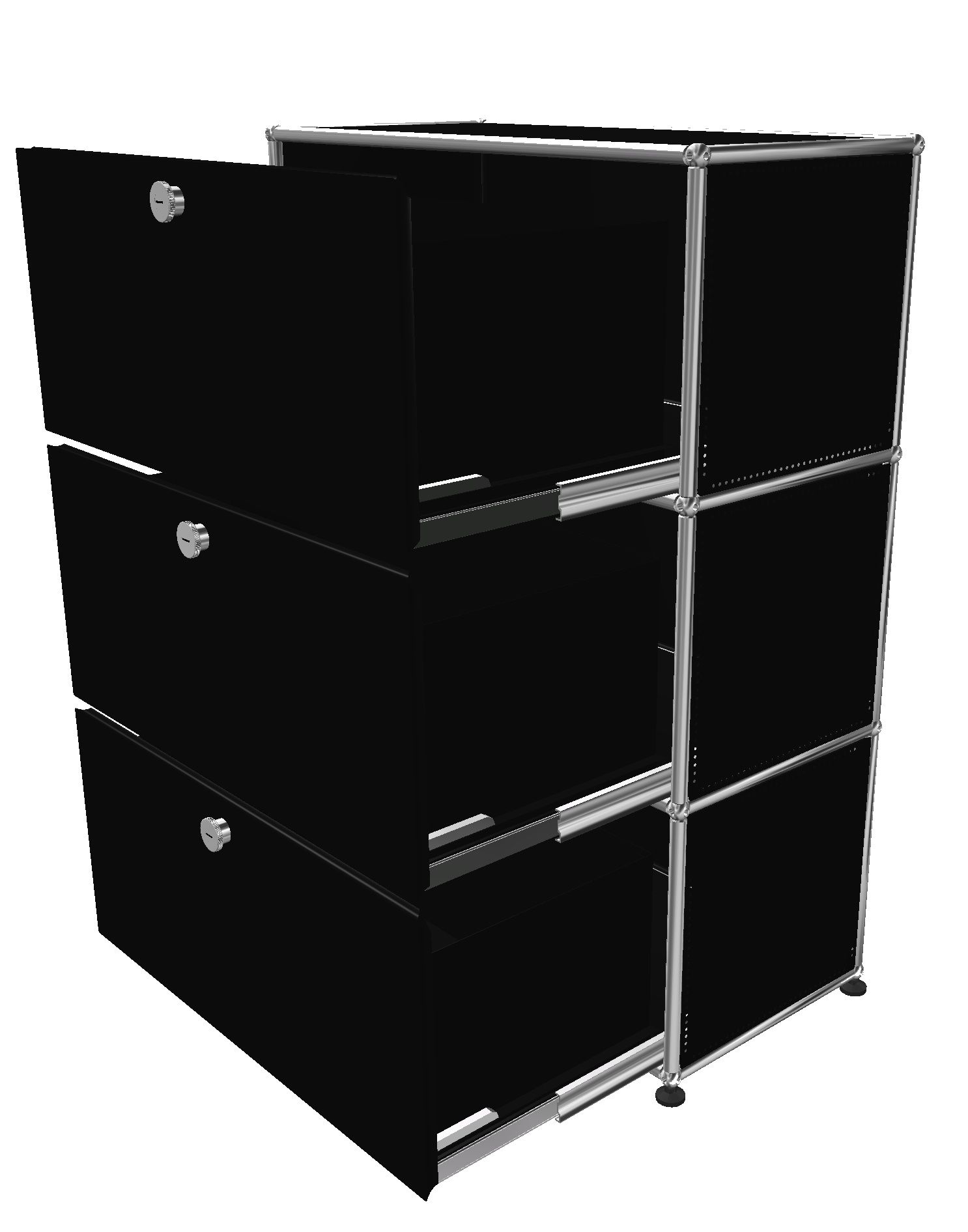 USM Haller Highboard 3 Schubladen Graphitschwarz - FAST DELIVERY