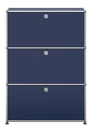 USM Haller Highboard mit 3 Klappen – QUICK SHIP - stahlblau